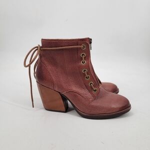 Kork Ease Kalpana Granny Lace Up Leather Boots Size 8 Brown Acadmia Romantic